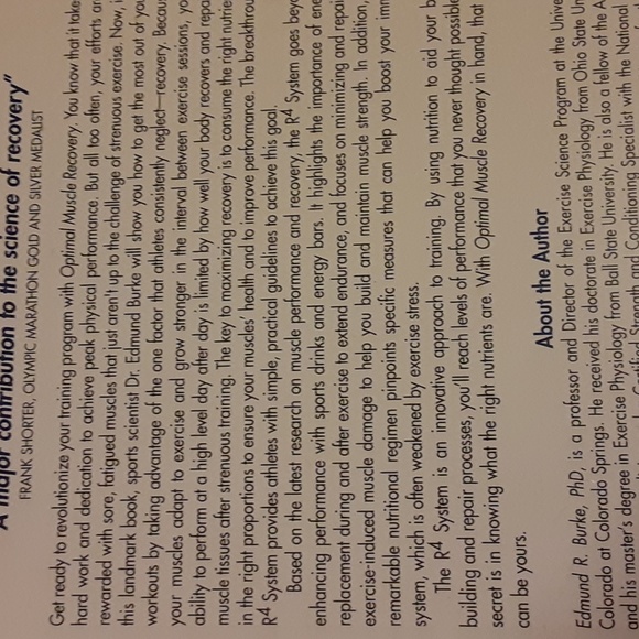Optimal Muscle Recovery by Edmund R Burke, PhD Avery Publishing Group soft cover - Picture 10 of 14